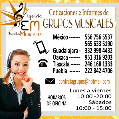 telefonos para contrataciones de grupos musicales